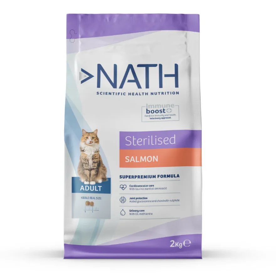 Nath Adult Sterilized Salmão e Arroz ração seca para gatos