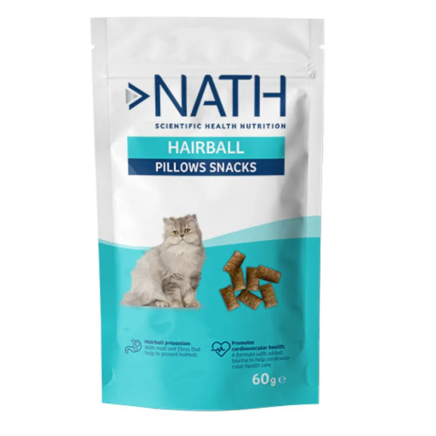 Nath Pillow Snacks Biscoitos Hairball para gatos