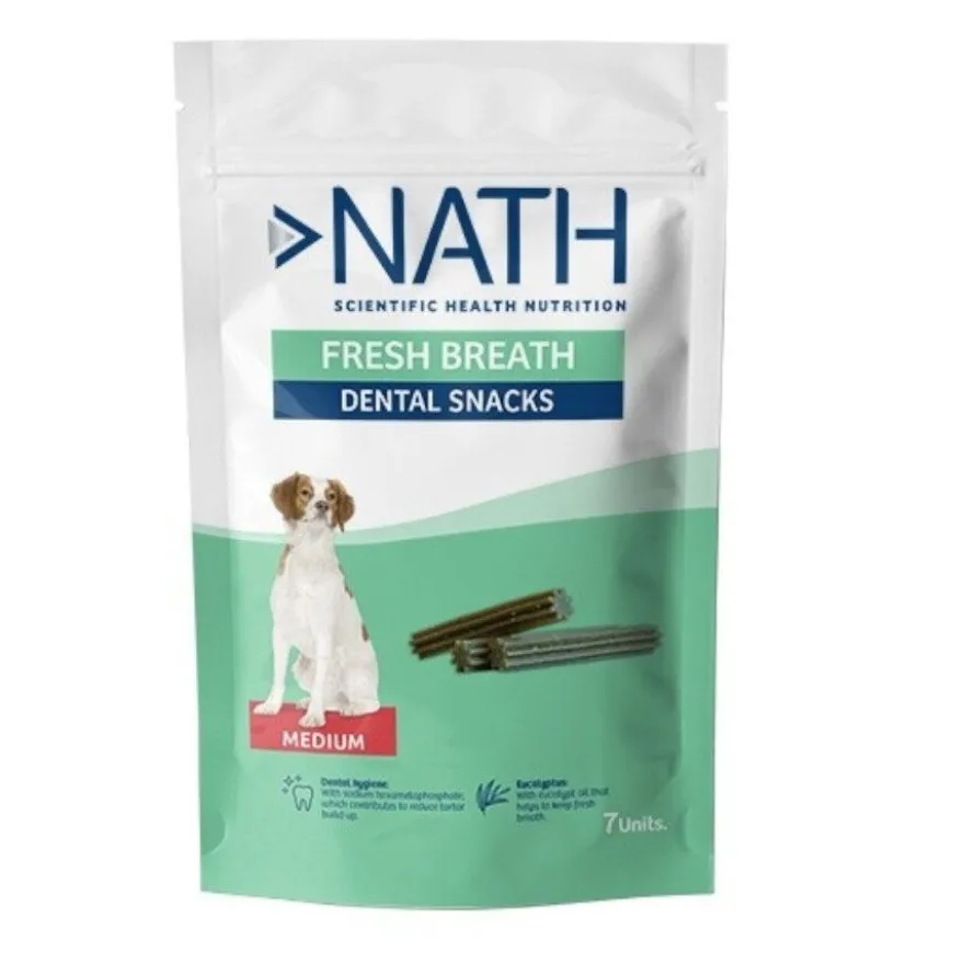 Nath Snacks Dentários Medium Fresh Breath para cães
