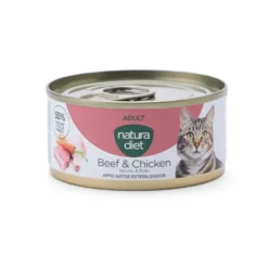 Natura Diet Adult Comida Húmida de Vaca e Frango em Lata para gatos