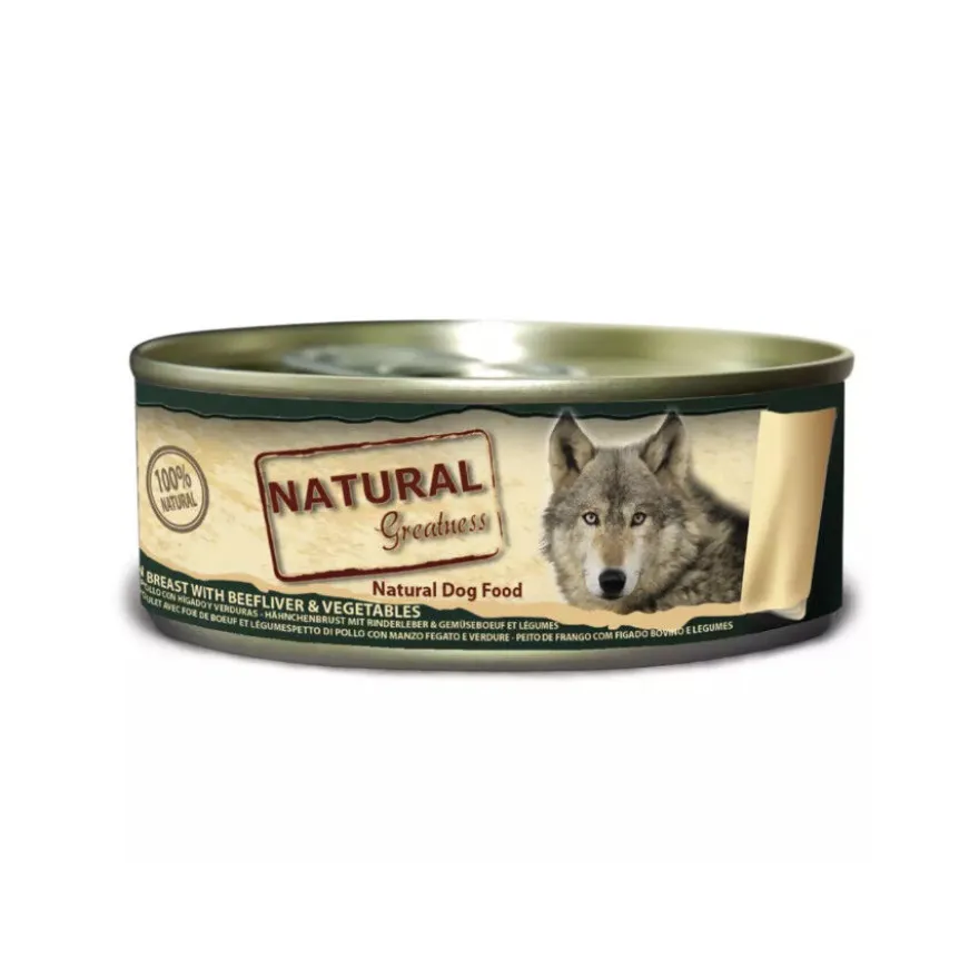 Natural Greatness Peito de Frango com Fígado de Boi e Legumes lata para cães