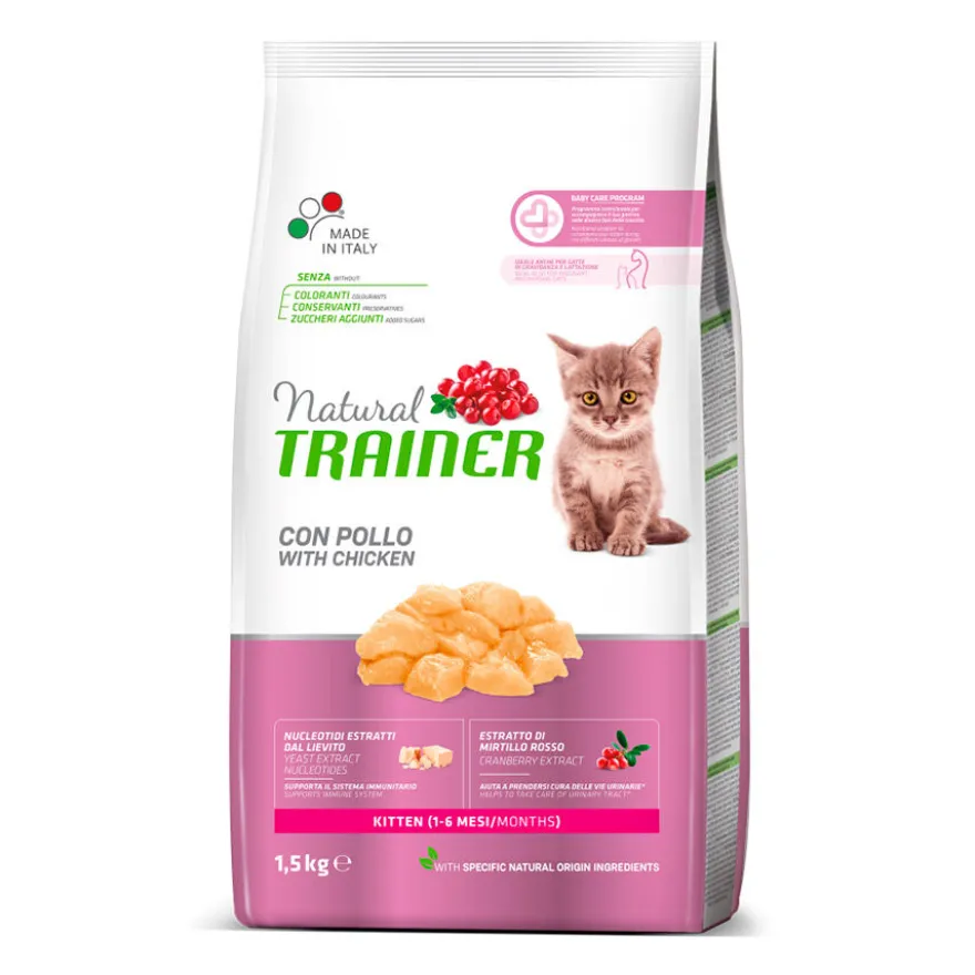 Natural Trainer Kitten Frango ração para gatos
