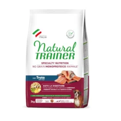 Natural Trainer Medium & Maxi Sensitive No Grain Ração de truta e batata para cães