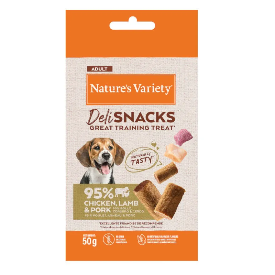 Nature's Variety Bocaditos Deli Snacks Adult ,Frango, Cordeiro e Porco para cães