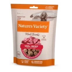 Nature's Variety Meat Chunks Snack de Vaca Liofilizada para cães