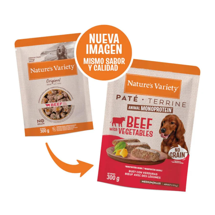 Nature's Variety Medium / Maxi Adult Carne de Vaca saqueta para cães