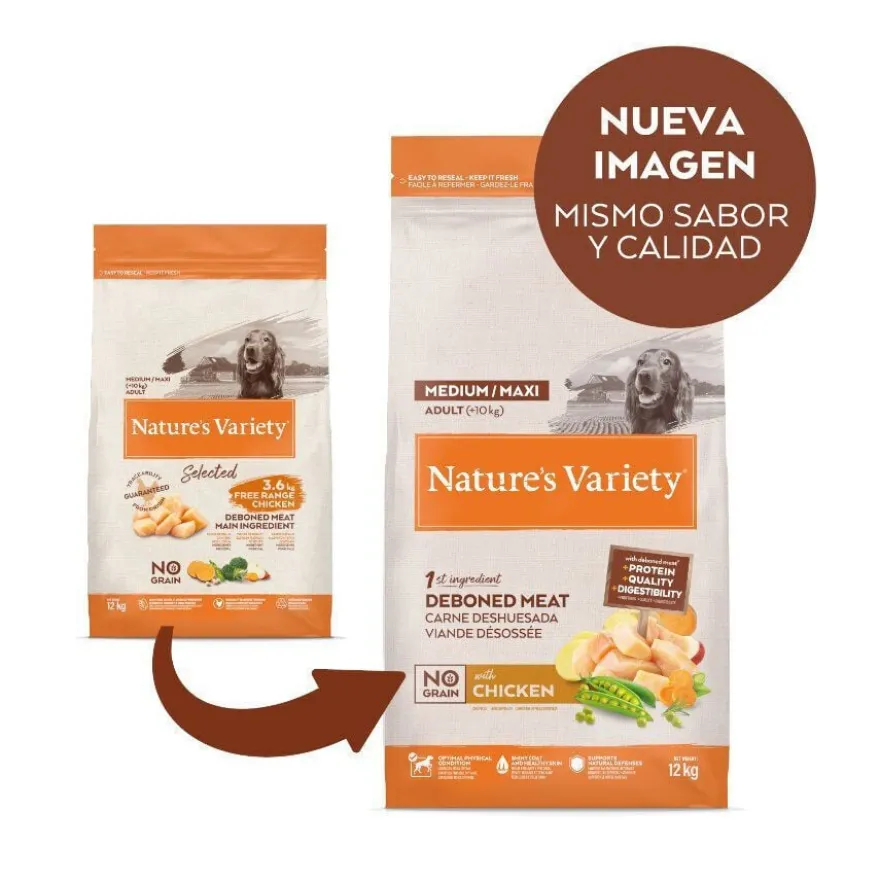 Nature's Variety No Grain Adult Medium Maxi Ração de frango para cães