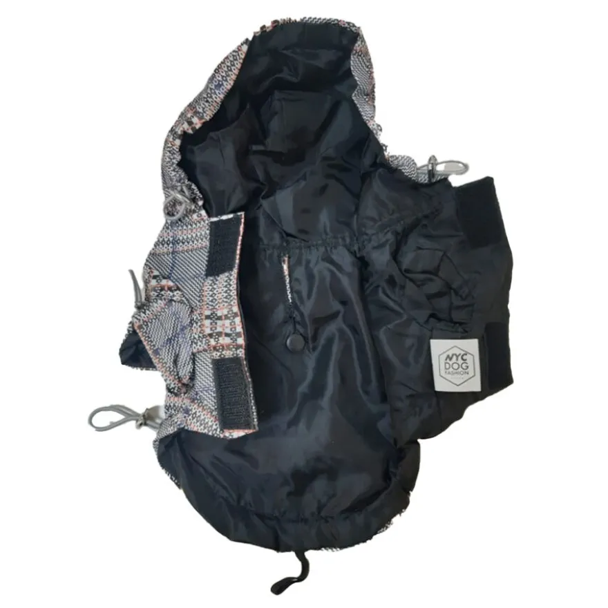 Nayeco British Capa de Chuva Impermeável com Capuz para cães