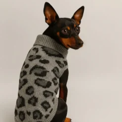 Nayeco Camisola Jacquard Leopardo Cinzenta para cães