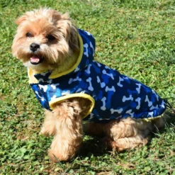 Nayeco Casaco Acolchado com Padrão de Ossos Azul para cães