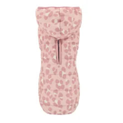 Nayeco Leopardo Casaco com capuz cor-de-rosa para cães