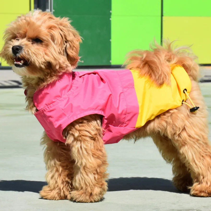 Nayeco X-TRM Capa de Chuva Rosa e Amarela para cães