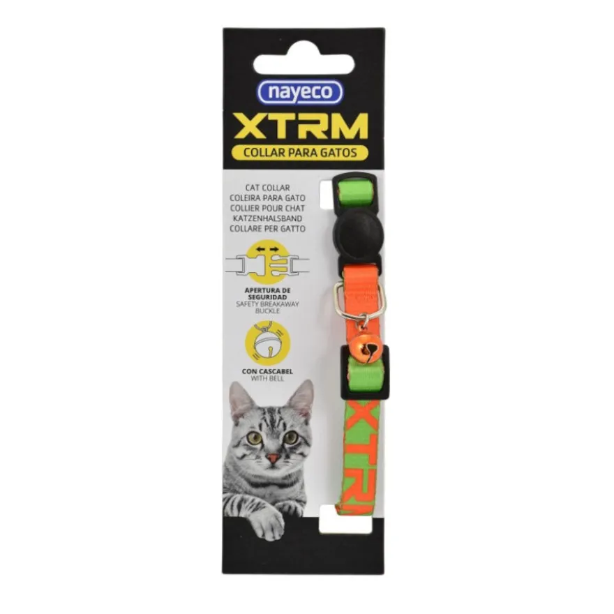Nayeco X-Trm Neon Flash Verde e Laranja coleira para gatos