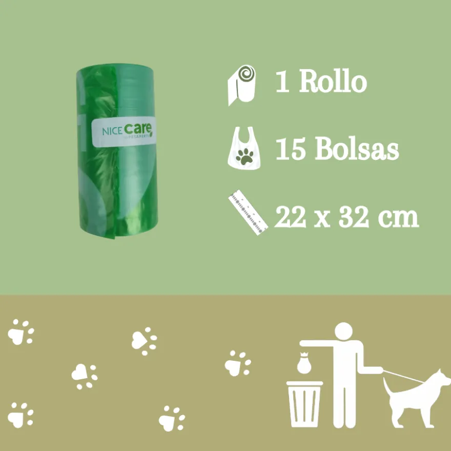 Nice Care Basic Rolo de sacos higiénicos para cães