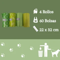 Nice Care Basic Rolos de sacos higiénicos com aroma a limão para cães