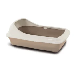 Nice Care Caixa de areia Birba bege com borda para gatos