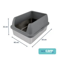 Nice Care Caixa de Areia em Aço Inoxidável para gatos
