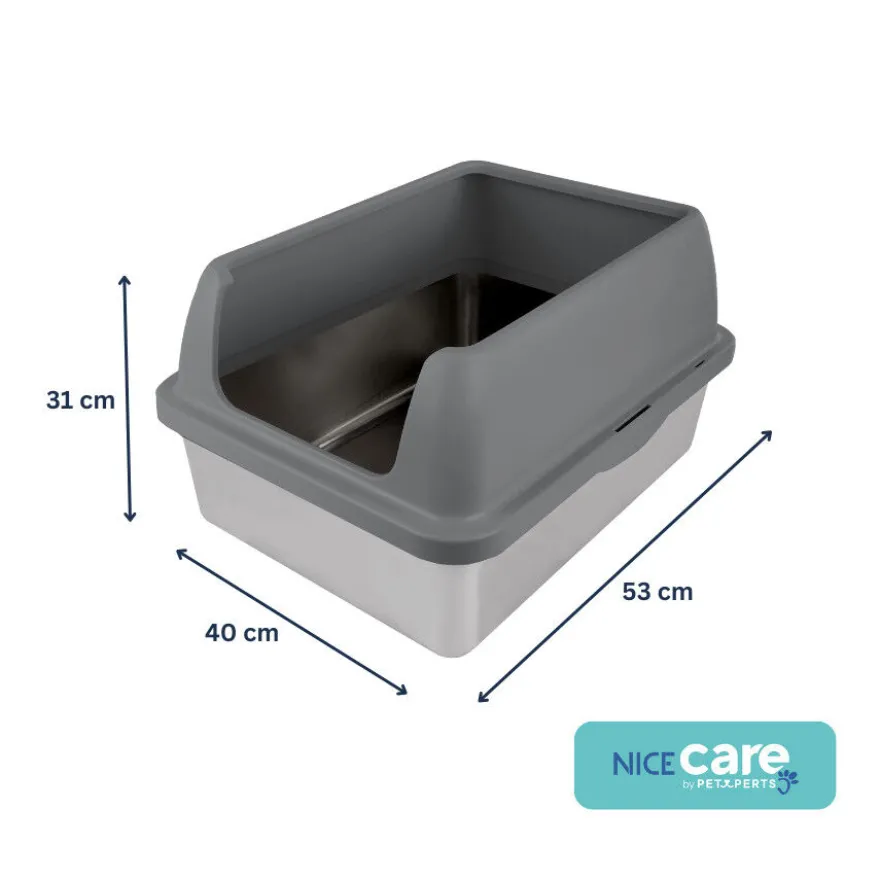 Nice Care Caixa de Areia em Aço Inoxidável para gatos