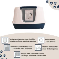 Nice Care Caixa de areia Flip Corner azul para Gatos
