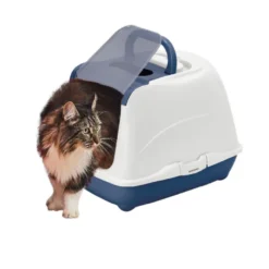 Nice Care Caixa de areia Mega Flip Large azul para gatos