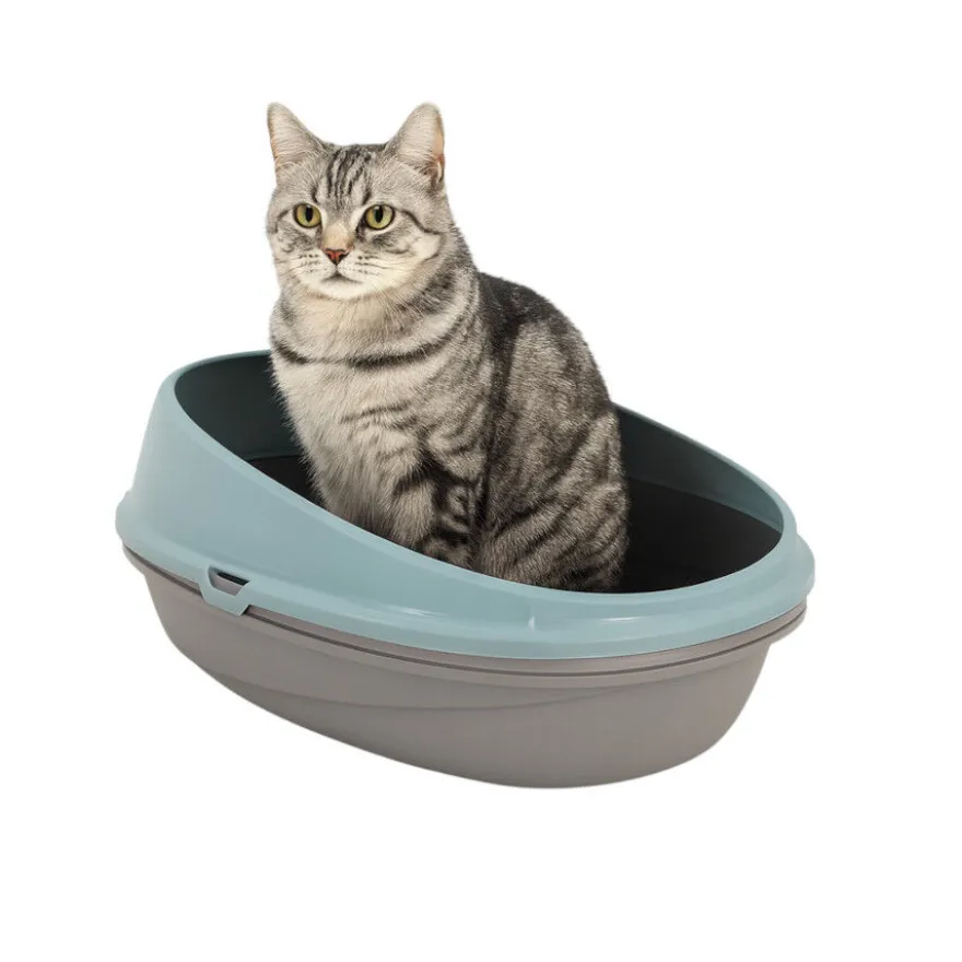 Nice Care Eco Caixa de areia Redonda azul para gatos