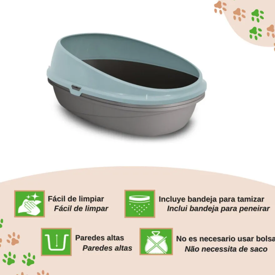 Nice Care Eco Caixa de areia Redonda azul para gatos