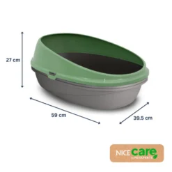 Nice Care Eco Caixa de areia Redonda verde para gatos