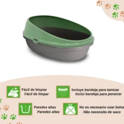 Nice Care Eco Caixa de areia Redonda verde para gatos