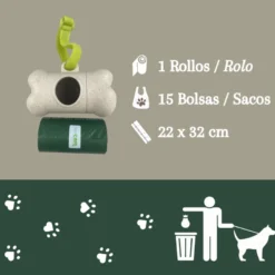 Nice Care Eco Dispensador e rolo de sacos higiénicos para cães