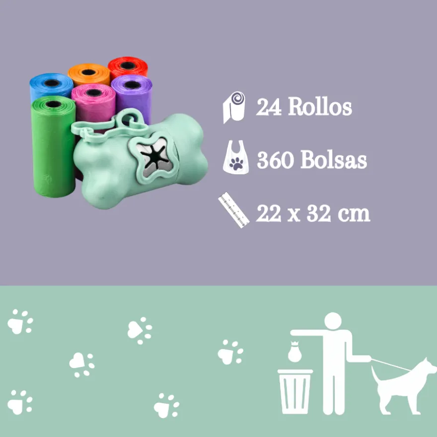 Nice Care Pack Dispensador e sacos higiénicos para cães