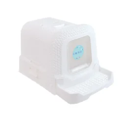 Nice Care Ratán Caixa de Areia Fechada Branco para gatos