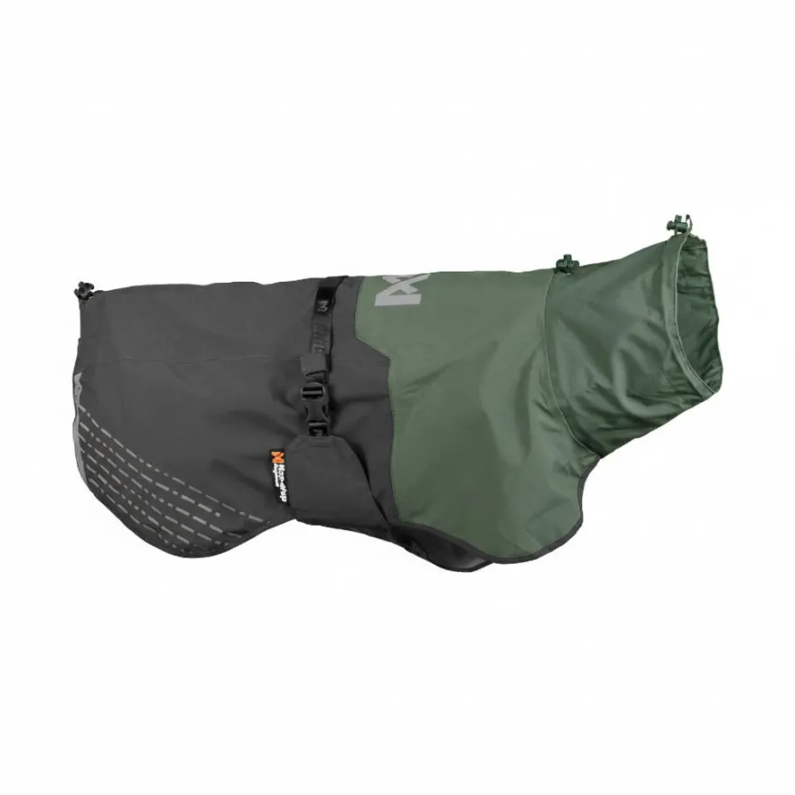 Non-stop dogwear Fjord Capa de chuva impermeável preto e verde para cães