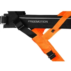 Non-stop dogwear Freemotion Peitoral preto e laranja para cães