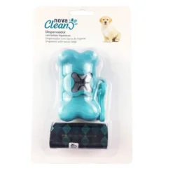 Nova Clean Pack Dispensador de sacos Azul + 60 Sacos Higiénicos para cães