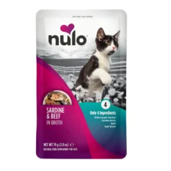 Nulo Comida húmida de Sardinha e Vitela em caldo em saquetas para gatos