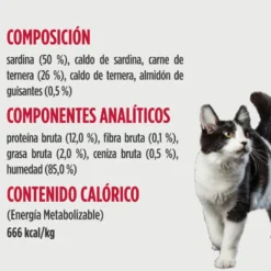 Nulo Comida húmida de Sardinha e Vitela em caldo em saquetas para gatos