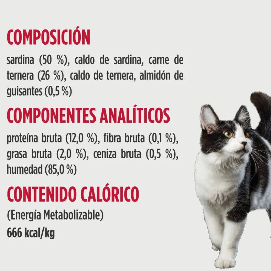 Nulo Comida húmida de Sardinha e Vitela em caldo em saquetas para gatos