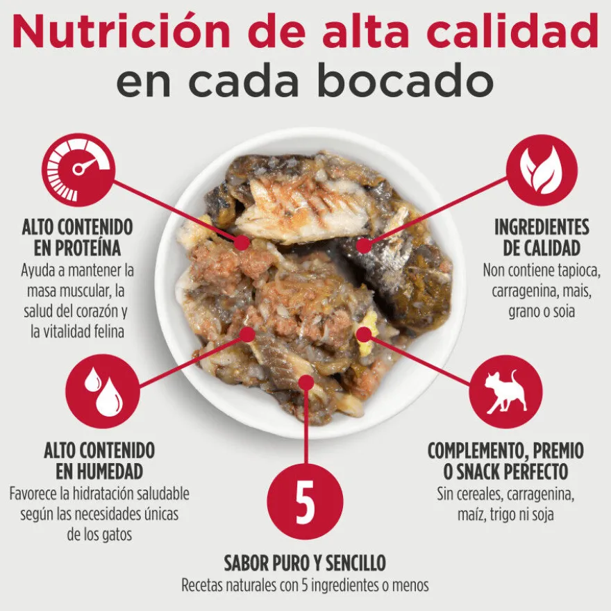 Nulo Comida húmida de Sardinha e Vitela em caldo em saquetas para gatos