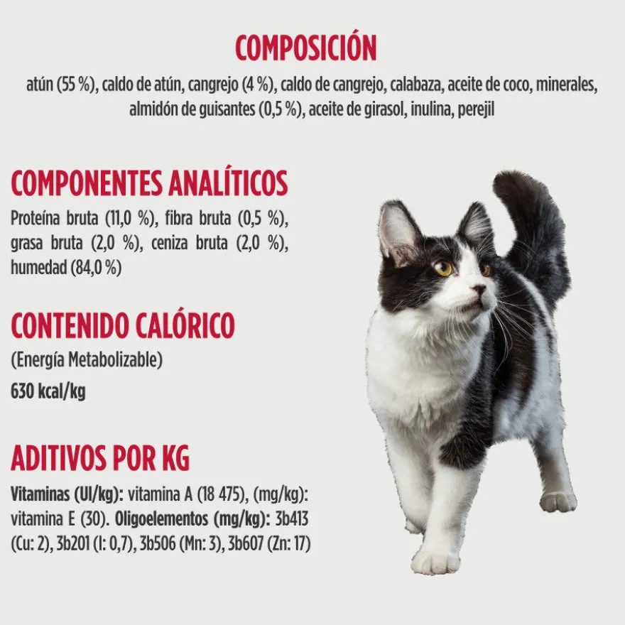 Nulo Comida húmida Estufado de Atum e Caranguejo em terrina para gatos