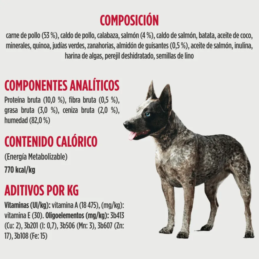 Nulo Comida húmida Estufado de Frango e Salmão em caldo em lata para cães