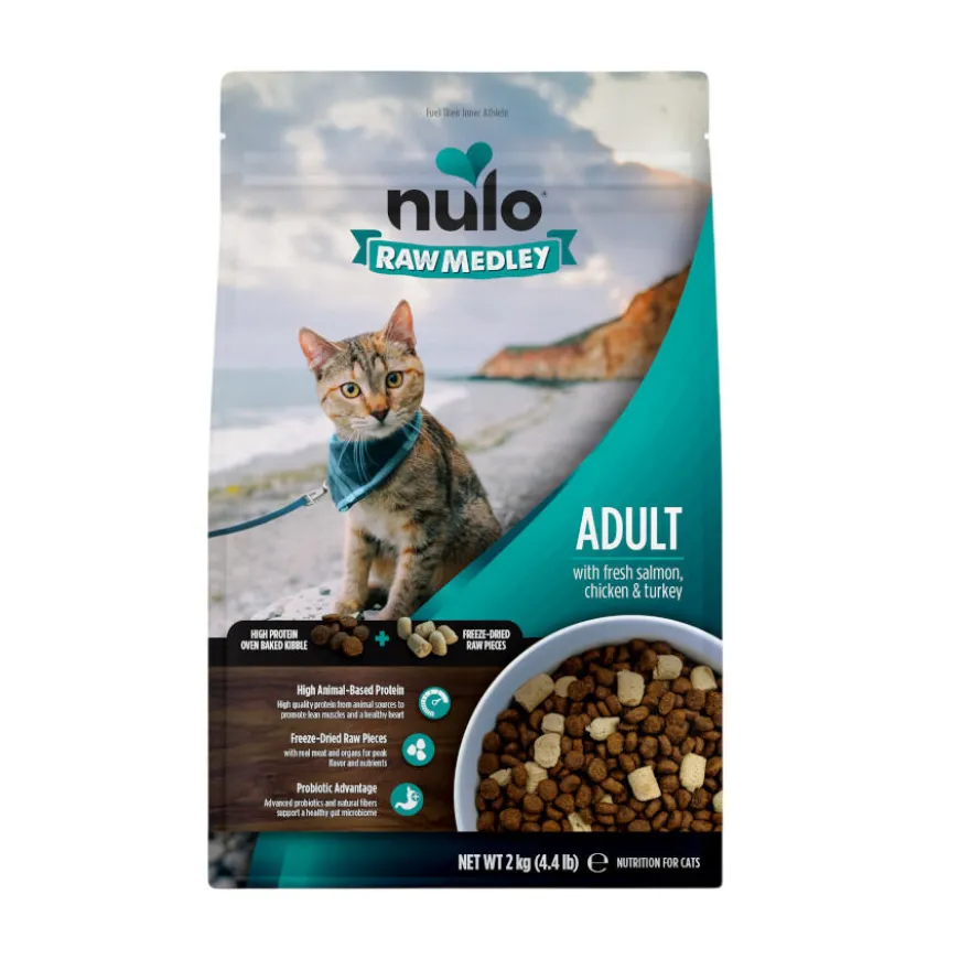 Nulo Raw Medley Ração Salmão, Frango e Peru para gatos