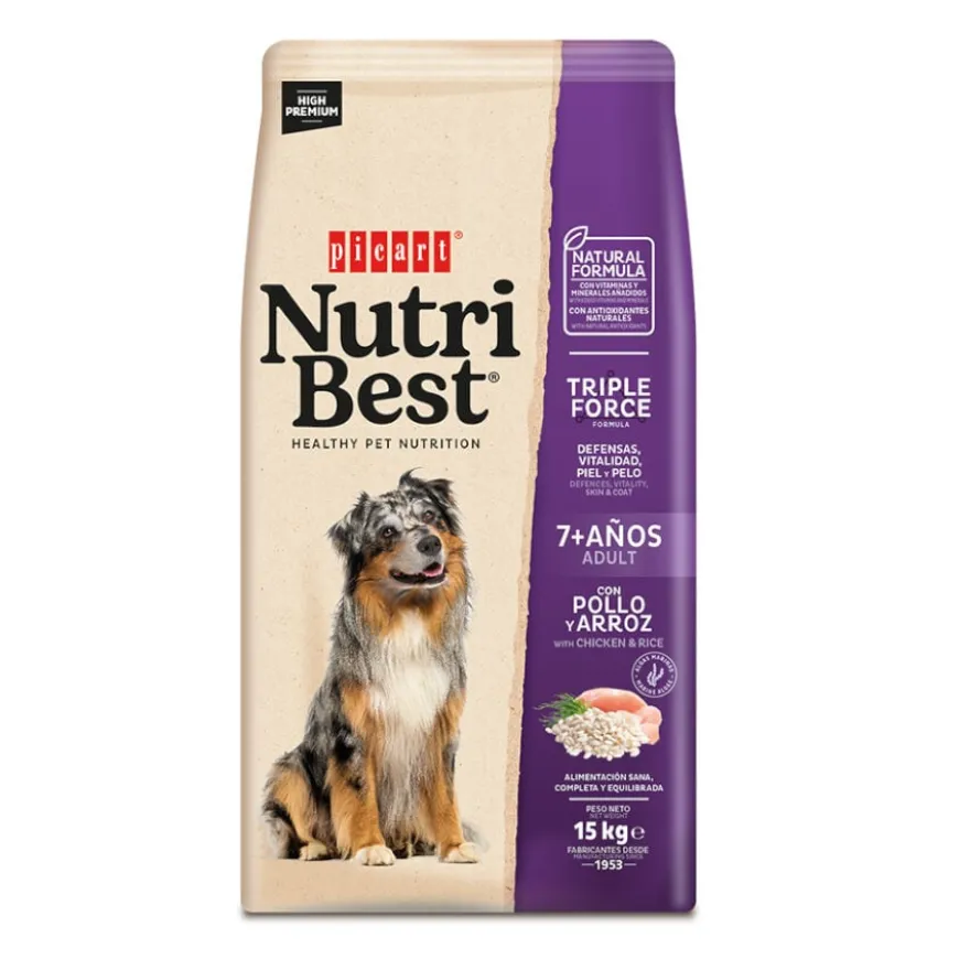 Nutribest Adult 7+ Frango y Arroz ração para cães