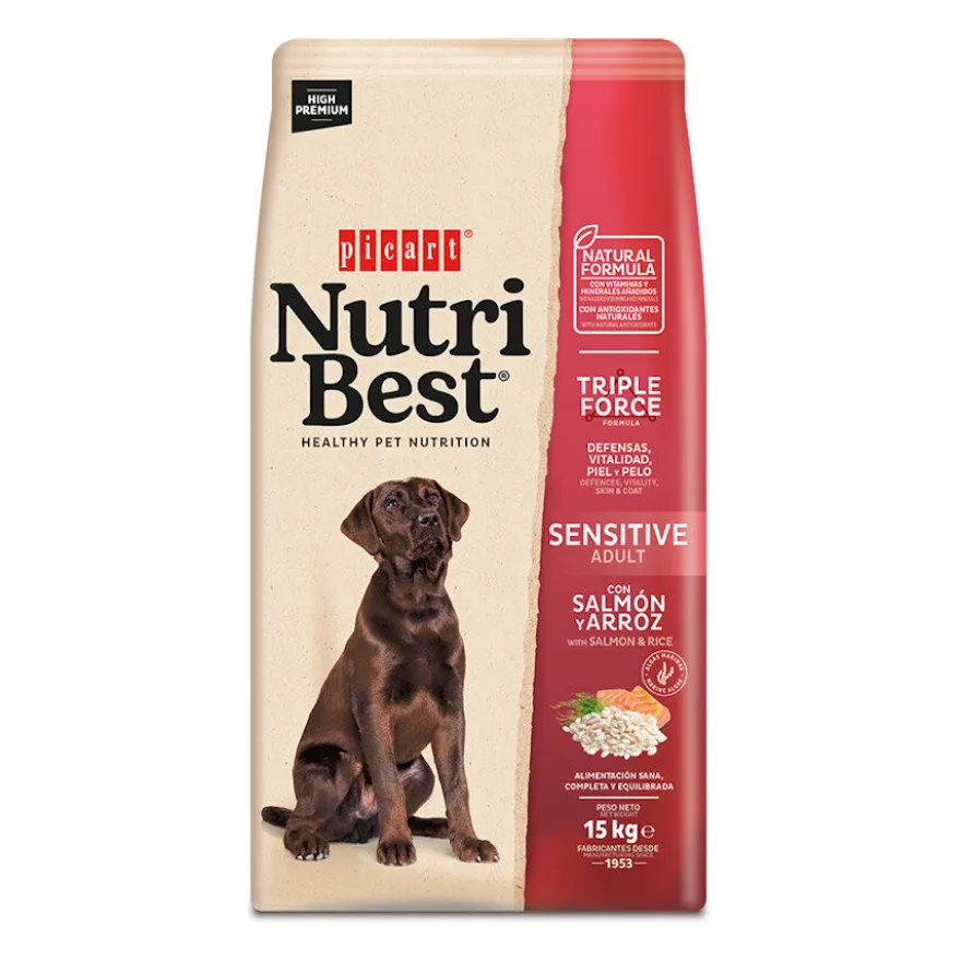 Nutribest Adult Sensitive Salmão e Arroz ração para cães