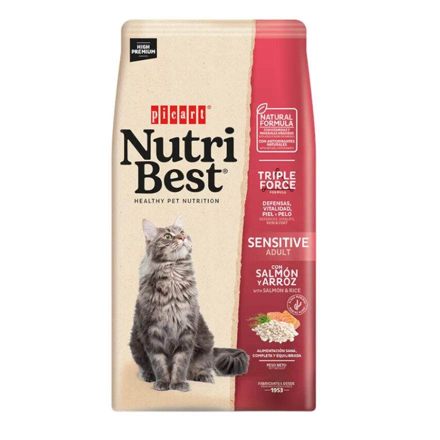 Nutribest Adult Sensitive Salmão e Arroz ração para gatos