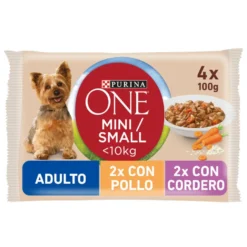 One Adult Mini Small Multipack Frango e Cordeiro com molho em saquetas para cães