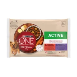 One Mini Small Active Multipack Carne de Vaca e Pato com molho para cães