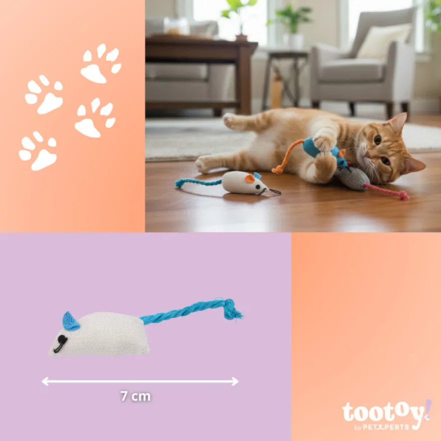 ootoy! Comfort & Relax Brinquedo ratos brulap de corda para gatos