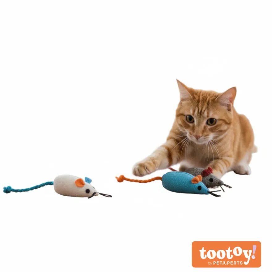 ootoy! Comfort & Relax Brinquedo ratos brulap de corda para gatos