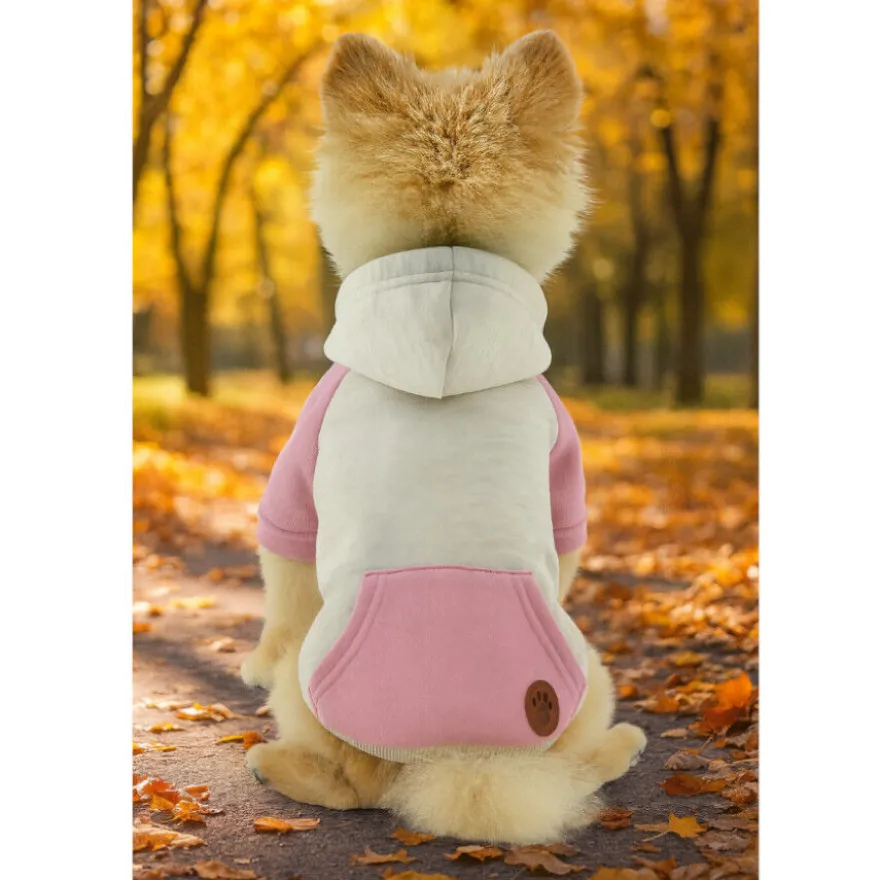 Outech Camisola com capuz rosa para cães