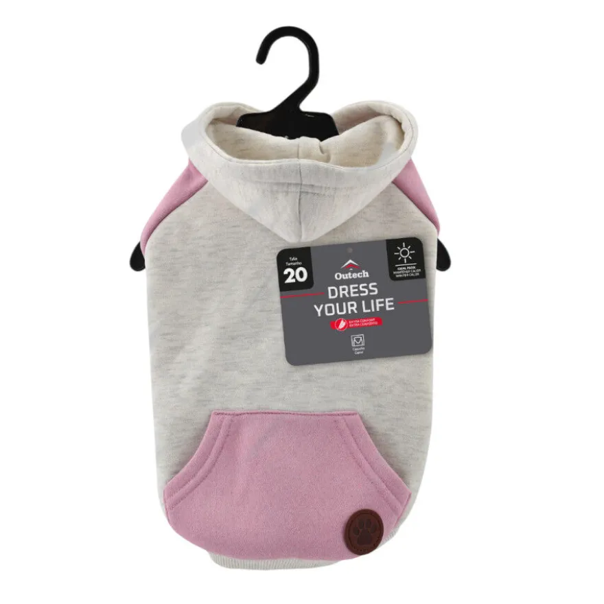 Outech Camisola com capuz rosa para cães